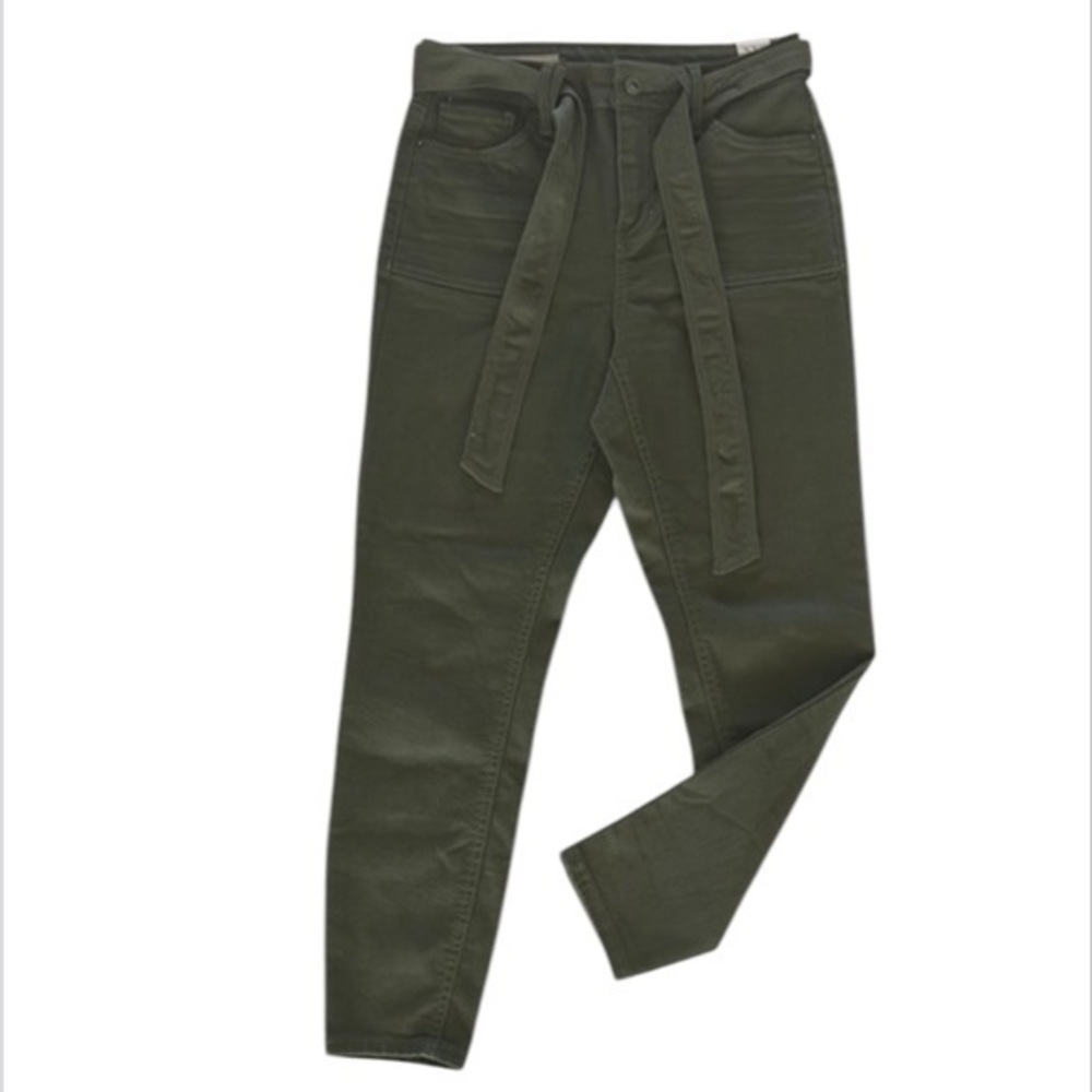 Vanilla Star high rise green belted jeans size 29